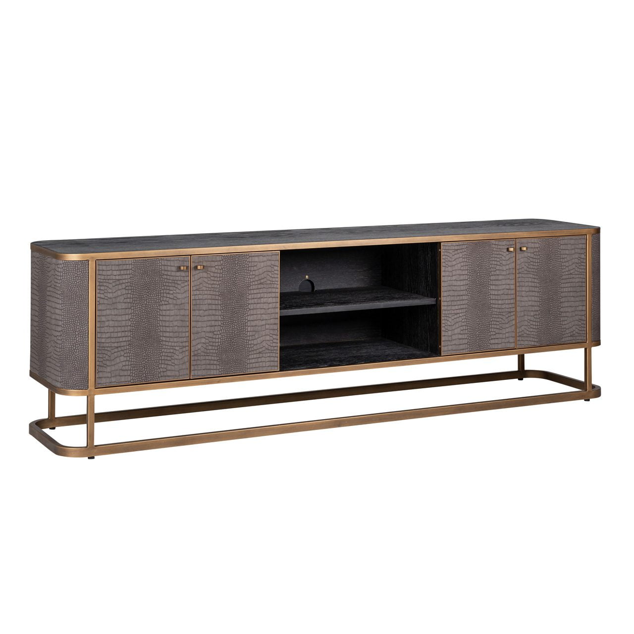 TV-Unit Classio with 4-doors (Brushed Gold)