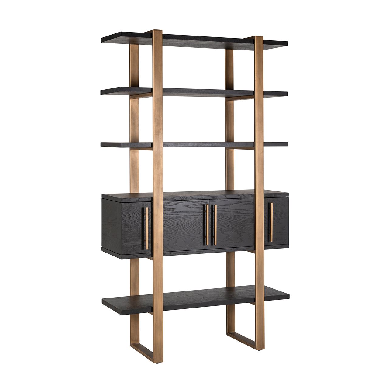 Display unit Cambon 4-doors 4-shelves (Dark coffee)