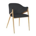 Chaise Gwen antraciet velvet fire retardant