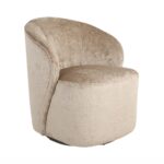 Fauteuil pivotant Sofia taupe chenille
