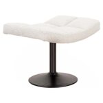 Pouf Sydney white bouclé fire retardant