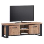 Meuble TV  2 portes et 2 compartiments bois tropix