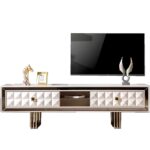 Meuble TV design de luxe miroir mdf avec 2 tiroirs 2 compartiments