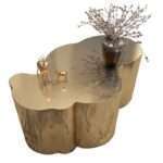 Table basse design metal gold
