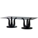 Table basse en vitre noir