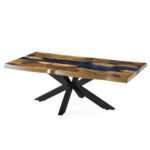 Table a manger 180 cmdesign epoxy bois massif pieds dif.couleurs