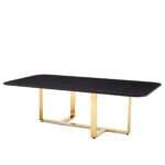 Table basse en marble noir pieds gold