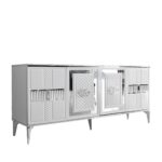 Dressoir design de luxe Blanc-Silver