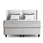 Lit avec coffre rangement intégré kofferbed + matelas medical boxspring complete tissu CASTEL